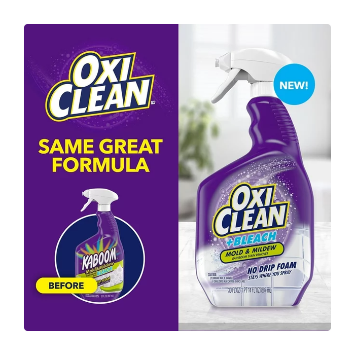Product image of OxiClean plus Bleach, No Drip Foam, Mold & Mildew Bathroom Stain Remover 30 oz.(Pack of 2)