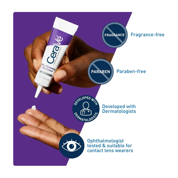 Product image of Cerave Anti-Aging Eye Cream for Wrinkles with Caffeine and Hyaluronic Acid, Fragrance Free, 0.5 oz