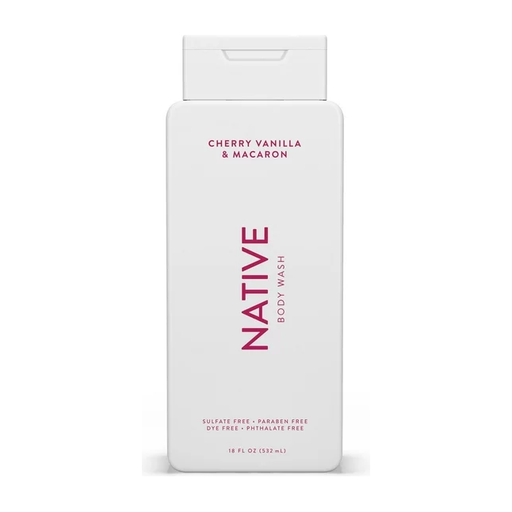 Product image of Native Natural Body Wash, Cherry Vanilla Macaron, Sulfate Free, Paraben Free, 18 oz