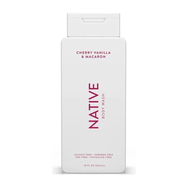 Product image of Native Natural Body Wash, Cherry Vanilla Macaron, Sulfate Free, Paraben Free, 18 oz