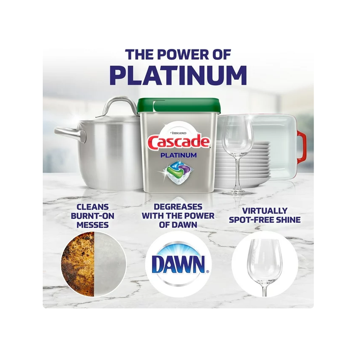 Product image of Cascade Platinum Dishwasher Detergent Pods, Fresh Scent, 21 Count