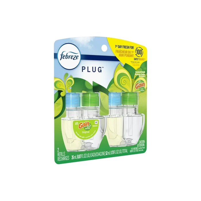 Product image of Febreze Odor-Fighting Fade Defy Plug Air Freshener Refill - Gain Original Scent