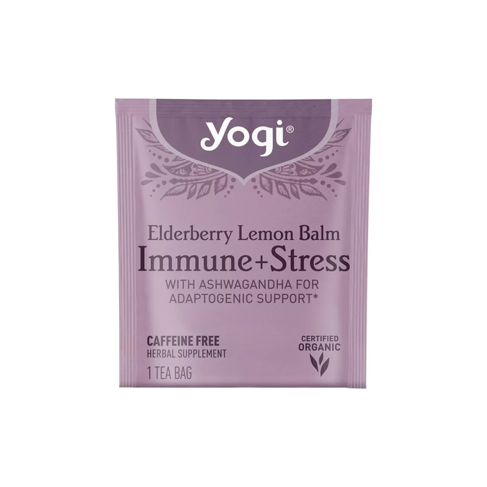 Product image of Yogi Tea Elderberry Lemon Balm Immune Plus Stress, Organic Tea Bags, 4 Boxes of 16