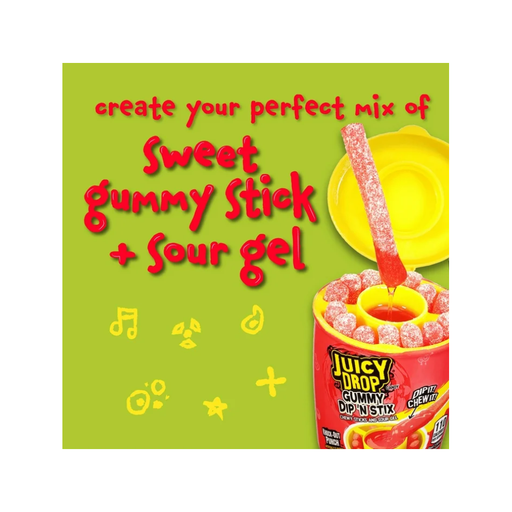 Product image of Juicy Drop, Gummies Dip 'N Stix, Gluten-Free, Fruit Flavored, Gummy Candy, Variety Pack, 13.6 oz, 4 Count Pack