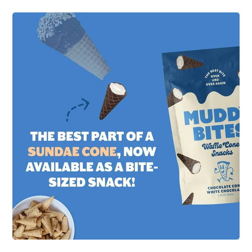 Product image of Muddy Bites Chocolate Cone with White Chocolate Fillings, 2.33 oz