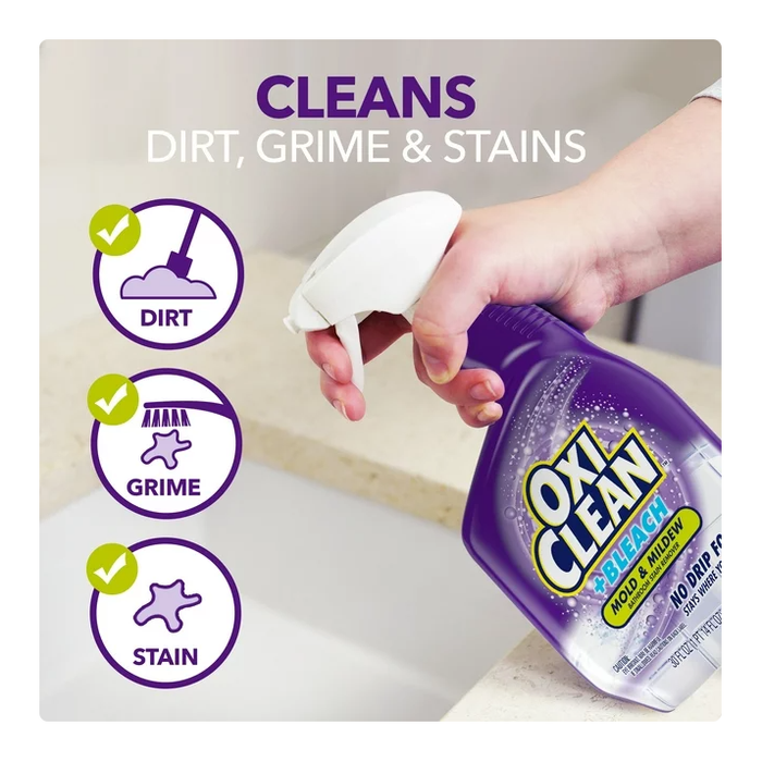Product image of OxiClean plus Bleach, No Drip Foam, Mold & Mildew Bathroom Stain Remover 30 oz.(Pack of 2)