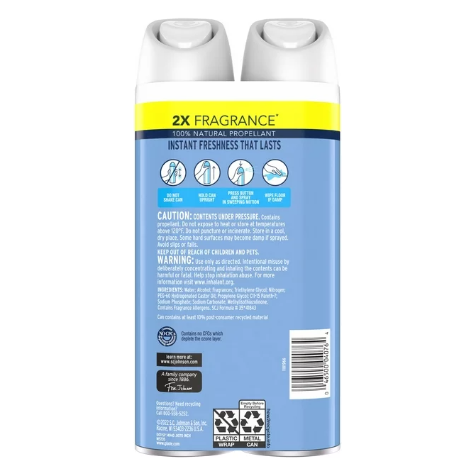 Product image of Glade Aerosol Spray, Air Freshener for Home, Clean Linen Scent, Fragrance Infused with Essential Oils, Invigorating and Refreshing, with 100% Natural Propellent, 8.3 oz, 2 Pack
