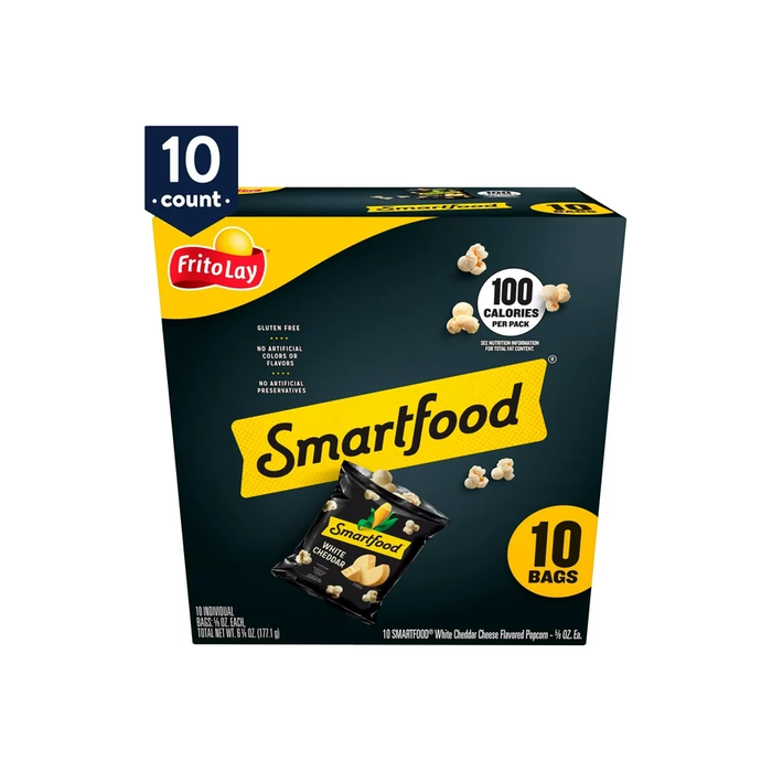 Product image of Smartfood Popcorn, White Cheddar, 0.625 oz, 10 Count