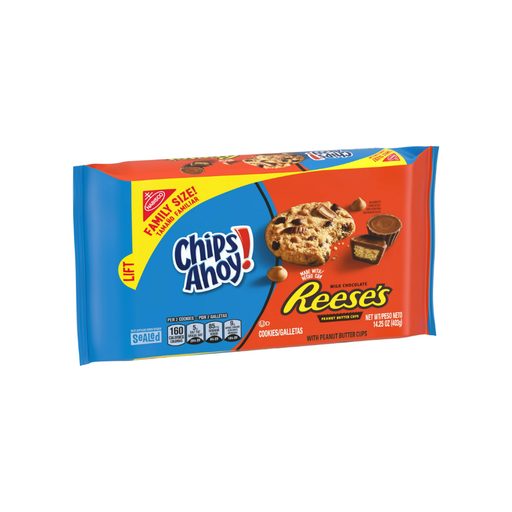 Product image of CHIPS AHOY! Cookies with Reese’s Peanut Butter Cups, Family Size, 14.25 oz