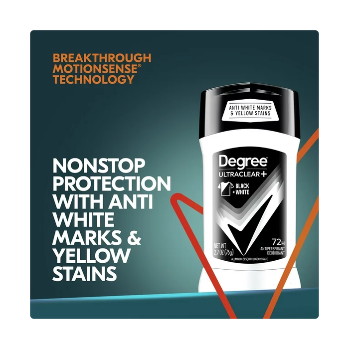 Product image of Degree Men UltraClear 72H Antiperspirant Deodorant Black+White, 2.7 oz, 2 Count