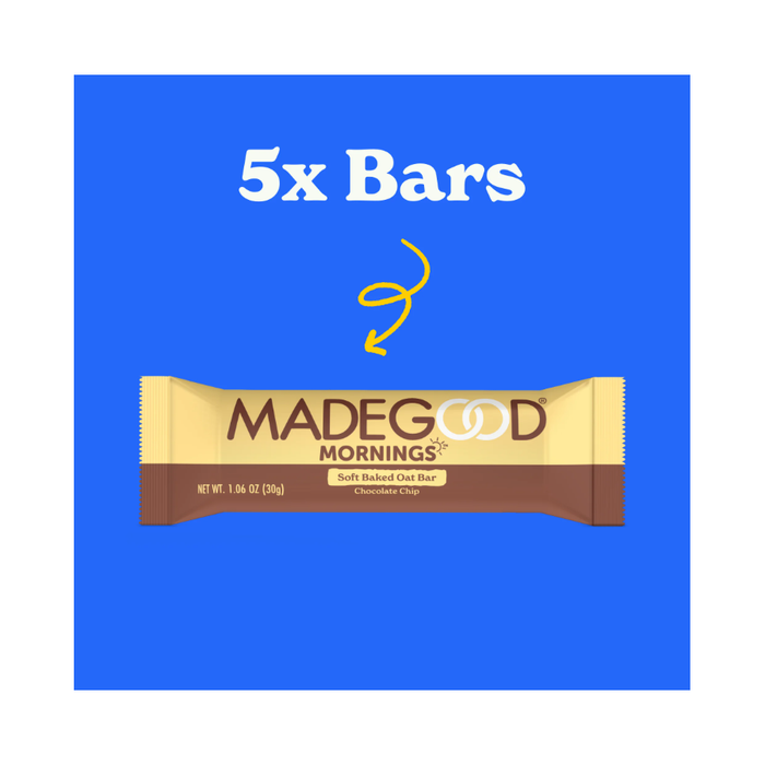 Product image of MadeGood Mornings Chocolate Chip Breakfast Bars, 5 Count