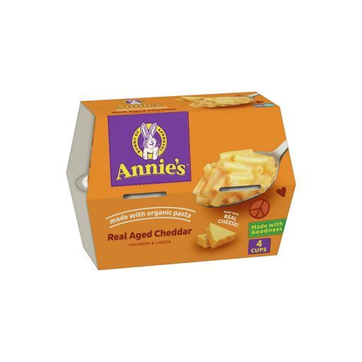 Product image of Annie's Real Aged Cheddar Microwave Mac & Cheese with Organic Pasta, 4 Ct, 2.01 OZ Cups