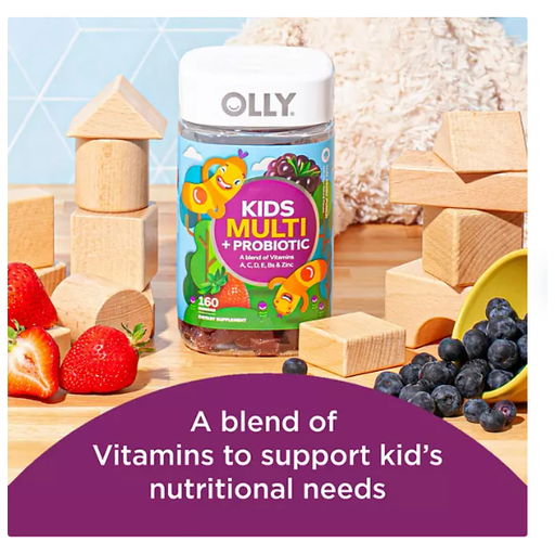 Product image of OLLY Kids Multivitamin + Probiotic Gummy, Berry 160 ct.