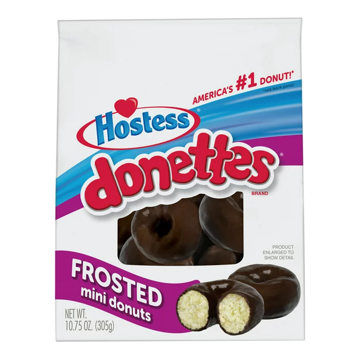 Product image of HOSTESS Frosted Mini DONETTES Bag, Chocolate Mini Donuts - 10.75 oz