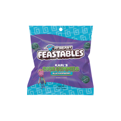 Product image of Feastables Karl Blue Raspberry Gummy Candy, Gluten Free, 3.52 oz
