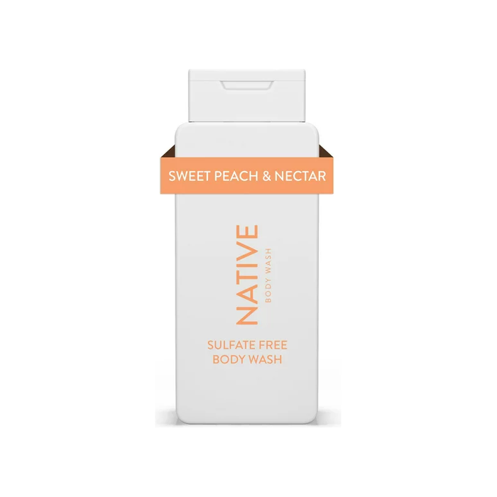 Product image of Native Natural Body Wash, Sweet Peach & Nectar, Sulfate Free, Paraben Free, 18 oz
