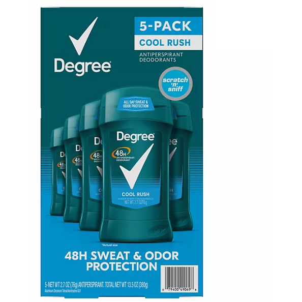 Product image of Degree Men Dry Protection Antiperspirant, Cool Rush (2.7 oz., 5 pk.)