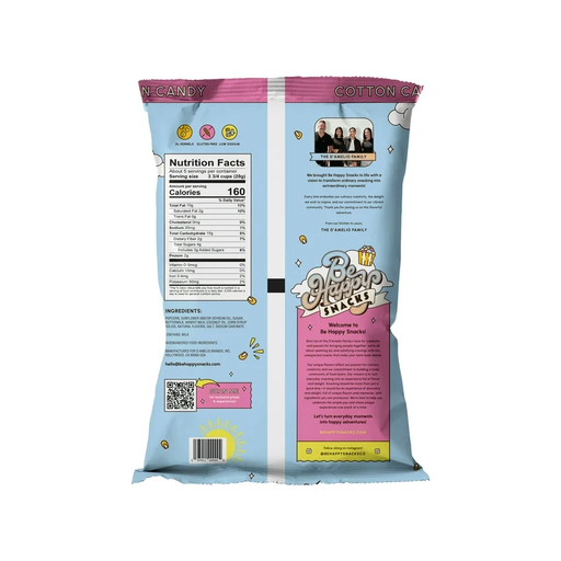 Product image of Be Happy Snacks Popcorn Cotton Candy - 5 Oz