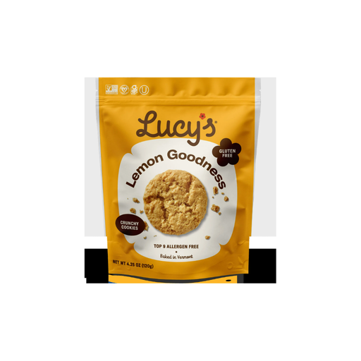 Product image of Lucy's Crunchy Cookies, Lemon Goodness, Gluten-Free, Allergen-Free, 4.25oz Pouch