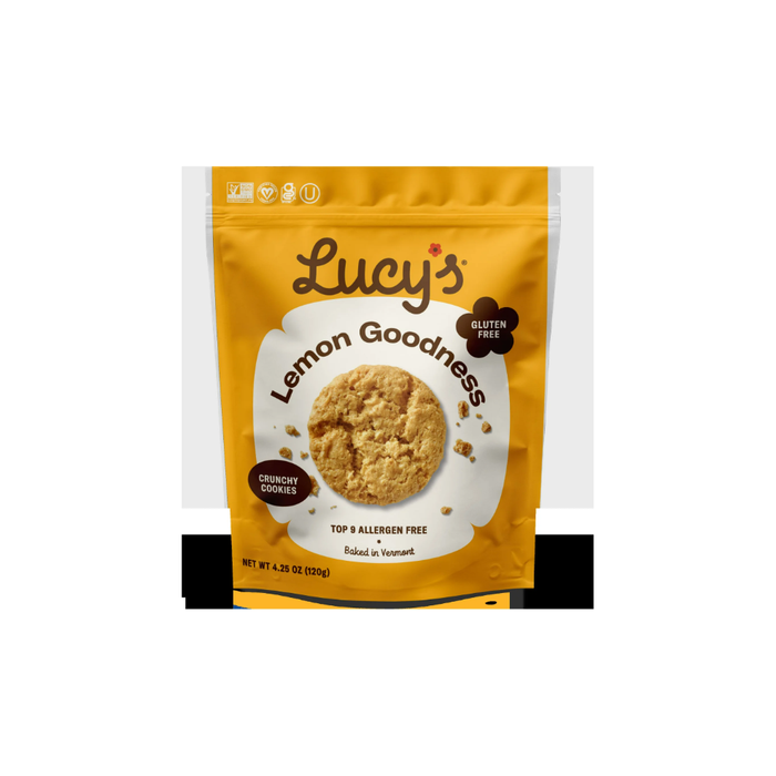 Product image of Lucy's Crunchy Cookies, Lemon Goodness, Gluten-Free, Allergen-Free, 4.25oz Pouch