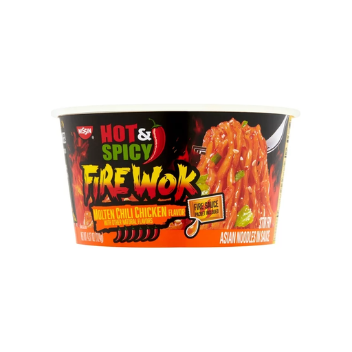 Product image of Nissin Hot & Spicy Molten Chili Chicken Flavor Asian Noodles Soup, 4.37 oz