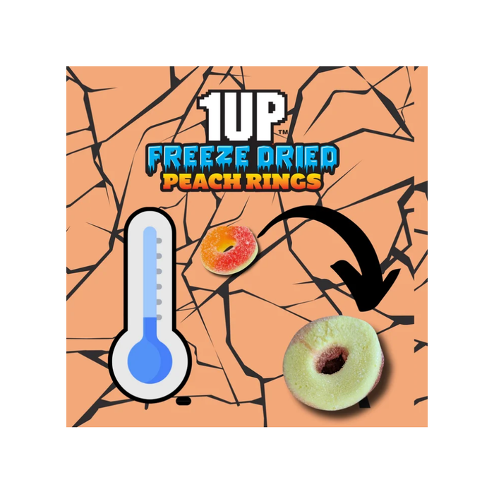 Product image of 1UP Freeze Dried Peach Rings, 2.0 OZ