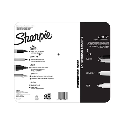 Product image of Sharpie Permanent Markers, Assorted Tips and Colors, 21 Count