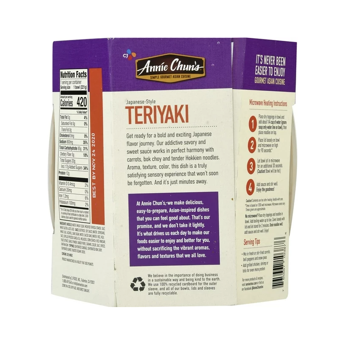 Product image of Annie Chun's Japanese-Style Teriyaki Noodle Bowl, Shelf Stable, 7.8 oz