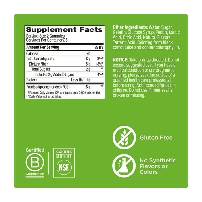 Product image of OLLY Fiber Gummy Rings Supplement, 5g Prebiotic Fiber,Fructo-oligosaccharides (FOS), Strawberry Watermelon, 50 Ct