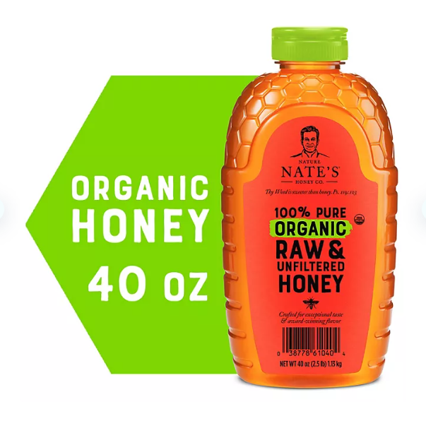 Product image of Nature Nate's 100% Organic Pure Raw and Unfiltered Honey (40 oz.)