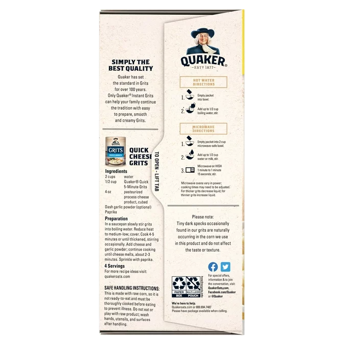 Product image of Quaker, Instant Grits Value Pack, Butter, 0.99 oz, 22 Packets