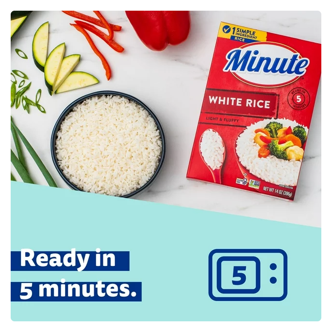 Product image of Minute Instant White Rice, Light and Fluffy, 14 oz