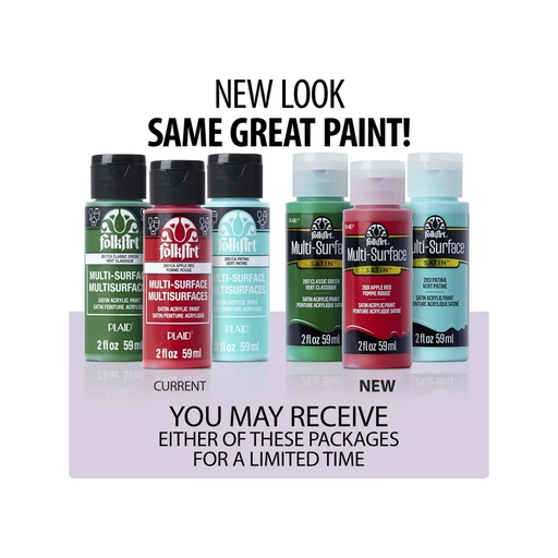 Product image of FolkArt Multi-Surface Acrylic Craft Paint, Satin Finish, Apple Red, 2 fl oz