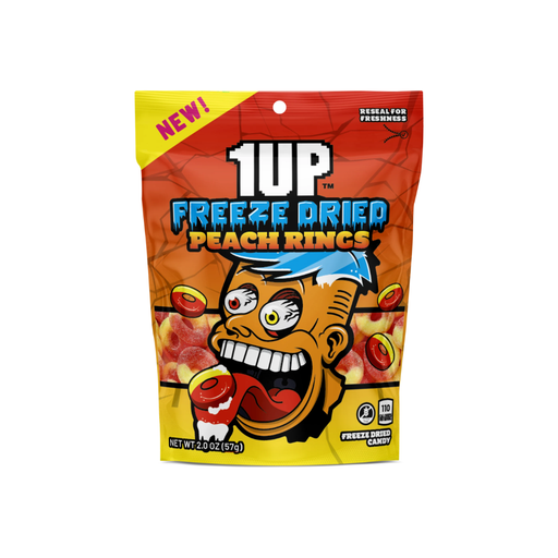 Product image of 1UP Freeze Dried Peach Rings, 2.0 OZ