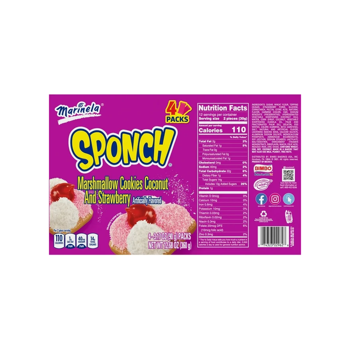 Product image of Marinela Sponch Marshmallow Cookies, 4 count, 12.68 oz