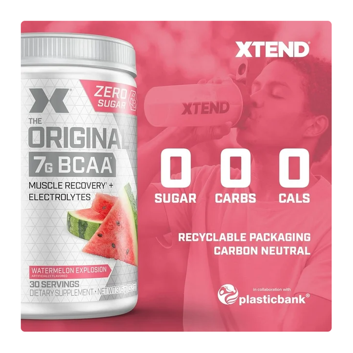 Product image of XTEND Original BCAA Post Work Muscle Recovery & Hydration Amino Acids, Watermelon, 30 Servings