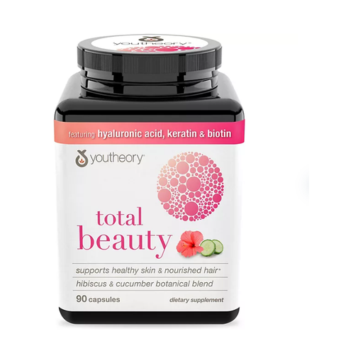 Product image of Youtheory Total Beauty Hyaluronic Acid, Keratin & Biotin Capsules (90 ct.)