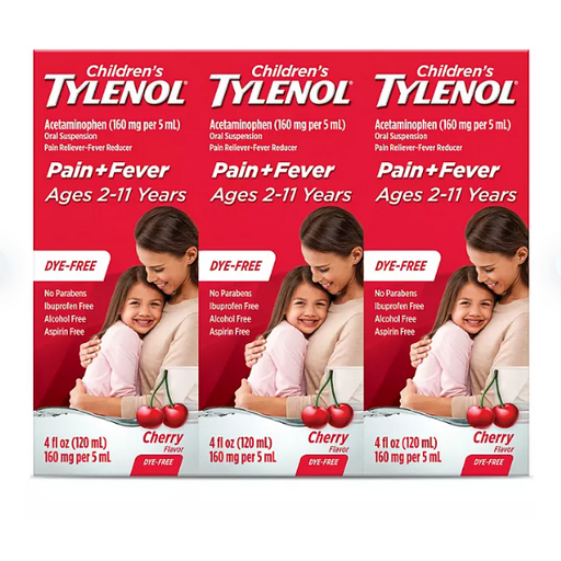 Product image of Children's Tylenol Oral Suspension, Cherry, 4 oz., 3 pk.