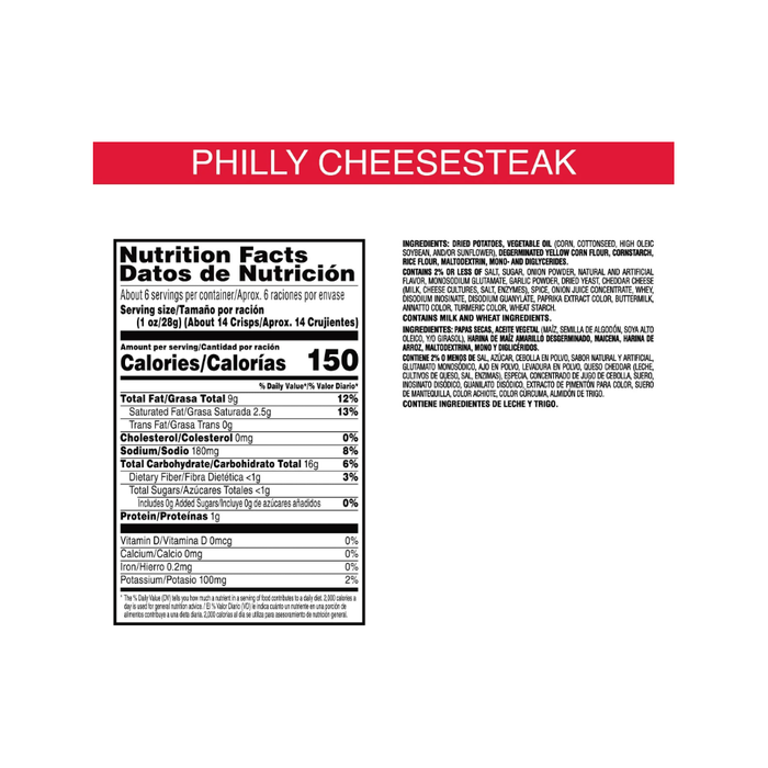 Product image of Pringles Philly Cheesesteak Potato Crisps Chips, Lunch Snacks, 5.5 oz