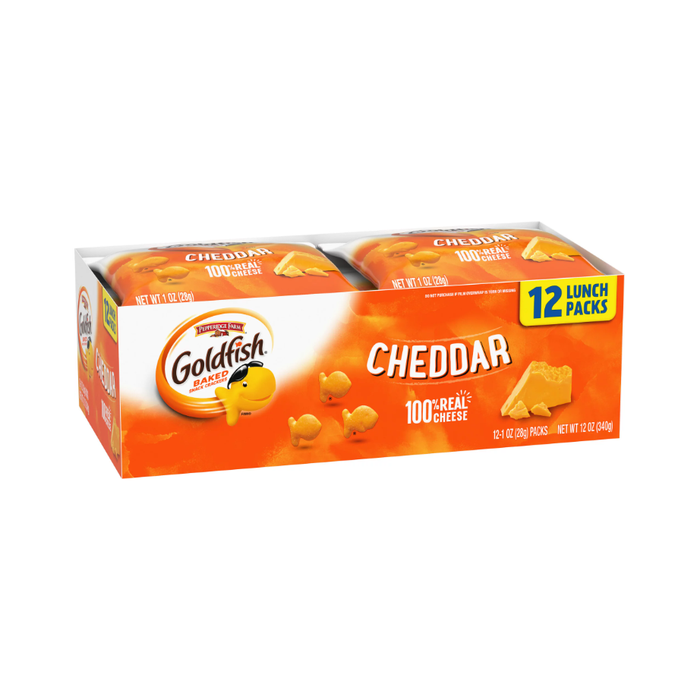 Product image of Goldfish Cheddar Cheese Crackers, Snack Packs, 1 oz, 12 CT Multi-Pack Tray