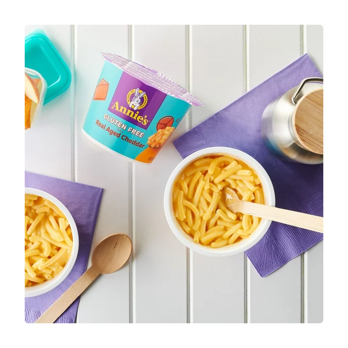Product image of Annie's Gluten Free Macaroni and Cheese, Rice Pasta & Real Aged Cheddar, Microwavable Dinner, 4 Cups
