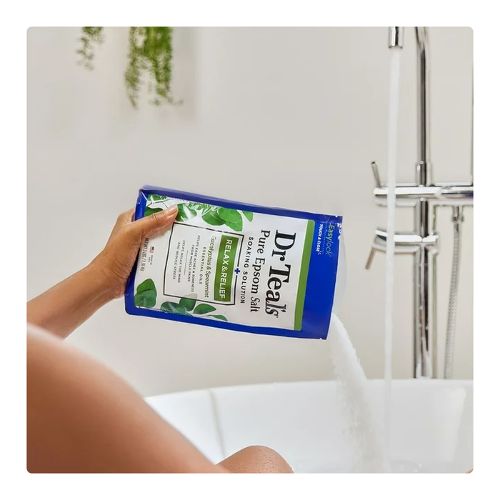 Product image of Dr Teal's Pure Epsom Salt Soaking Solution, Relax & Relief with Eucalyptus Spearmint, 3 lb