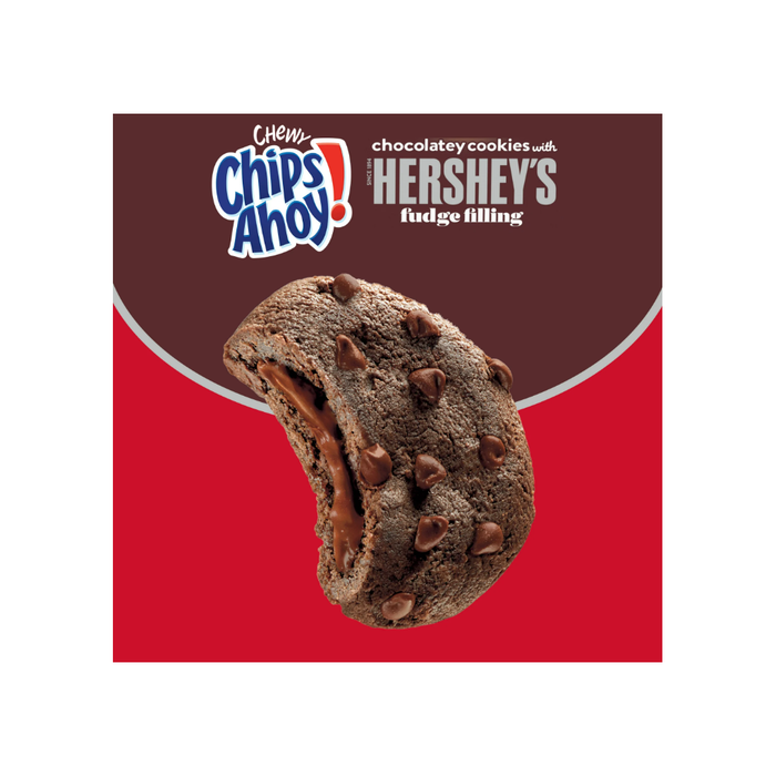 Product image of CHIPS AHOY! Chewy Chocolatey Hershey's Fudge Filled Soft Chocolate Chip Cookies, Family Size, 14.85 oz