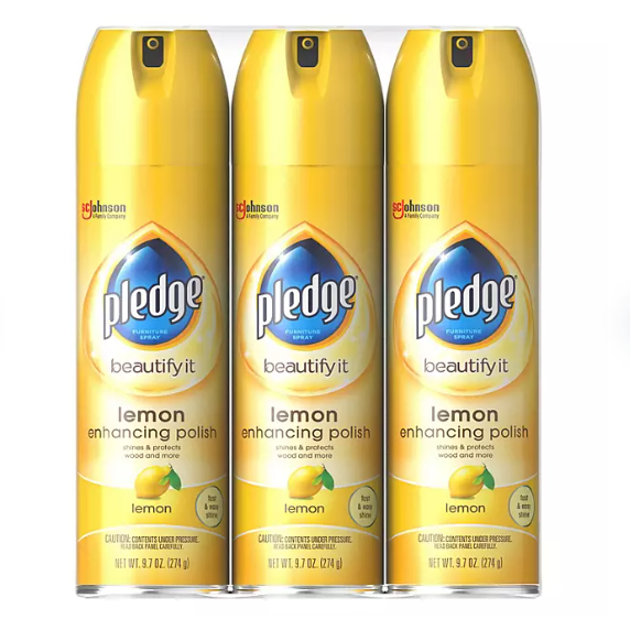 Product image of Pledge Furniture Enhancing Polish Spray, Lemon (9.7 oz., 3 pk.)