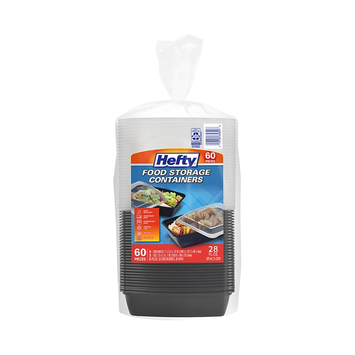 Product image of Hefty Food Storage Containers with Lids (28 oz., 60 pc.)