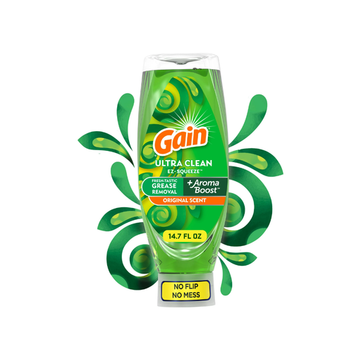 Product image of Gain EZ-Squeeze Dishwashing Liquid Dish Soap, Original Scent, 14.70 fl oz