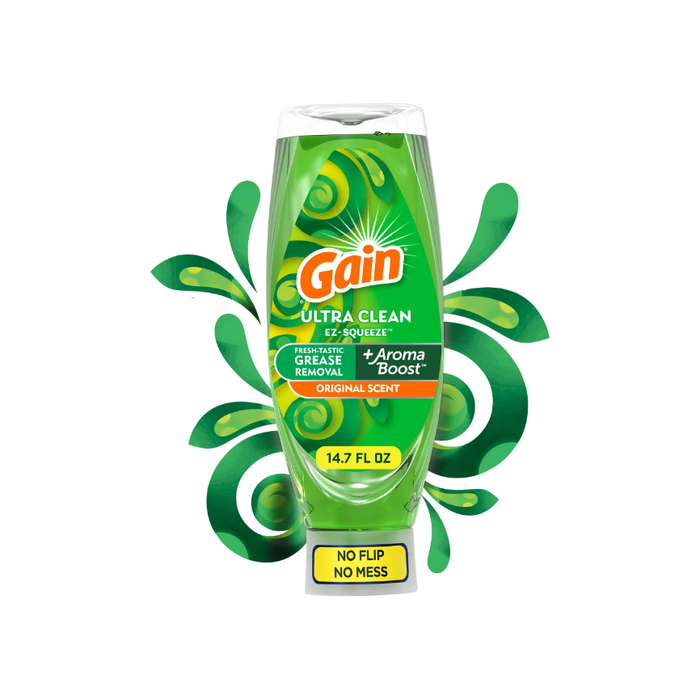 Product image of Gain EZ-Squeeze Dishwashing Liquid Dish Soap, Original Scent, 14.70 fl oz
