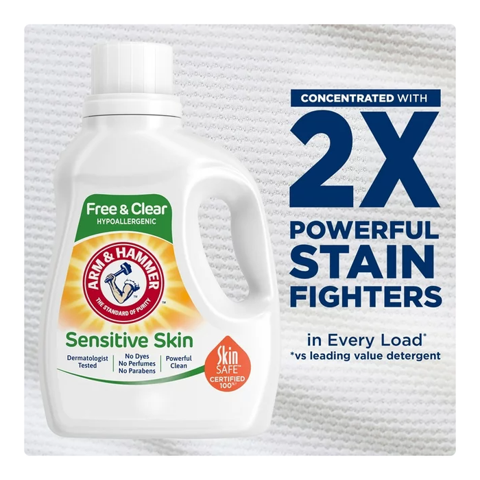 Product image of Arm & Hammer Sensitive Skin Free & Clear, 105 Loads Liquid Laundry Detergent, 105 Fl oz
