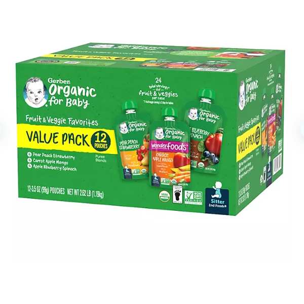 Product image of Gerber Organic 2nd Foods Variety Pack (3.5 oz., 12 ct.)