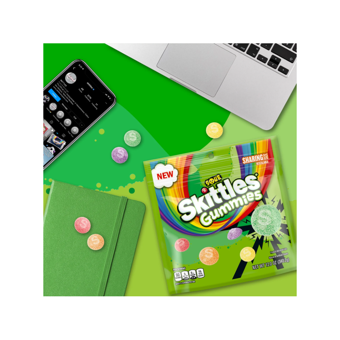 Product image of Skittles Sour Gummies Chewy Candy, Gluten Free, Sharing Size, 12 oz, Bag